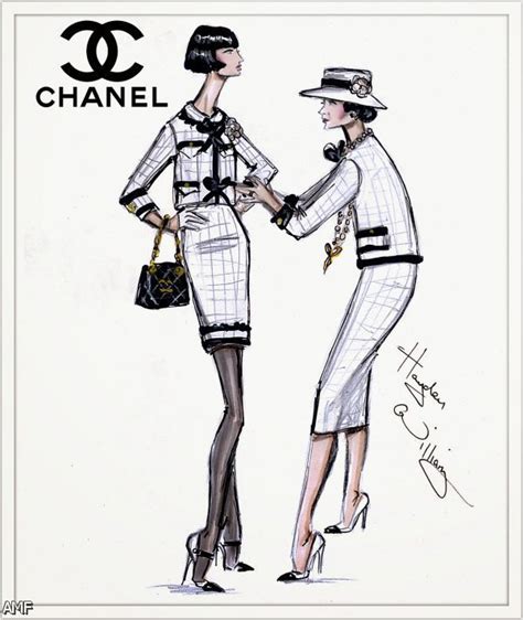 hand sketched chanel designs|Chanel fashion sketches.